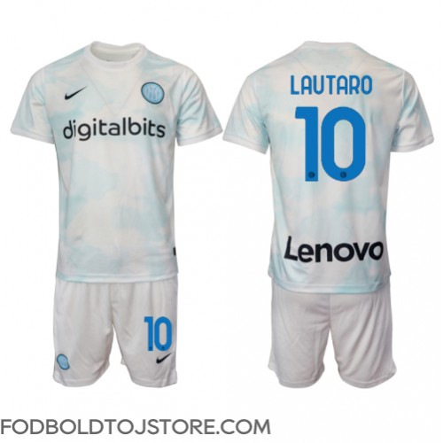 Inter Milan Lautaro Martinez #10 Udebanesæt Børn 2022-23 Kortærmet (+ Korte bukser)
